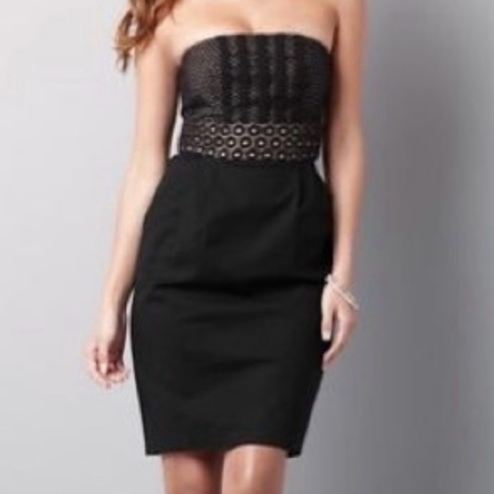 NWOT Ann Taylor Loft strapless black cocktail dress